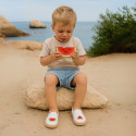 Alpargata niño con elásticos tipo Slip on en lona con SANDÍAS.