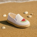 Alpargata niño con elásticos tipo Slip on en lona con SANDÍAS.