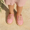 CHICKS print canvas little laces-up shoes espadrille style for kids.