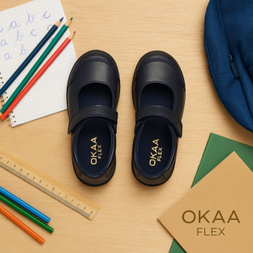 School Washable Nappa leather Mary Jane shoes laceless with reinforced toe cap.