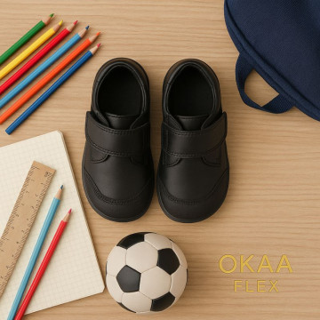 School Washable Nappa leather kids Oxford shoes laceless.