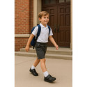 Colegial niños tipo Blucher sin cordones y con puntera reforzada en piel lavable.
