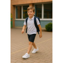 Washable leather little kids School sneakers shoes laceless.
