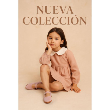 Mercedita niña con hebilla tipo japonesa en TERCIOPELO ROSA