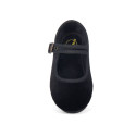 Girl's Mary Jane with buckle in VELVET canvas in BLACK color