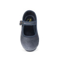 Girl's Mary Jane with buckle in VELVET canvas in GREY color