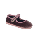 Girl's Mary Jane with buckle in VELVET canvas in MAKE UP PINK color