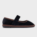 Women's black velvet Mary Jane with elastic band closure