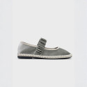 Women's grey mint velvet Mary Jane with elastic band closure