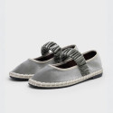 Women's grey mint velvet Mary Jane with elastic band closure