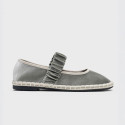 Women's grey mint velvet Mary Jane with elastic band closure