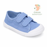 Zapatilla BAREFOOT niños sin cordones en lona en color jeans