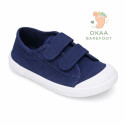 BAREFOOT Kids sneaker shoes laceless in navy blue cotton canvas