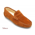 Suede leather kids moccasins shoes with detail mask and driver type Outsole.