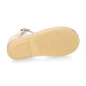 Linen Ceremony Espadrille Shoes for girls with Flower lace design