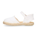 Linen Ceremony Espadrille Shoes for girls with waves lace design