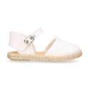 Linen Ceremony Espadrille Shoes for girls with petals lace design