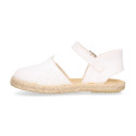 Linen Ceremony Espadrille Shoes for girls with petals lace design
