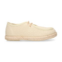 Linen Ceremony Boat shoes Espadrille style for kids with laces