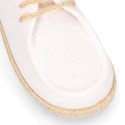 Linen Ceremony Boat shoes Espadrille style for kids with laces