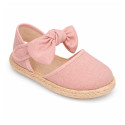 Alpargata niña Ceremonia de lino con cierre adherente con lazo