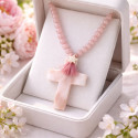 Girl's necklace with Mother of Pearl Cross for communion.