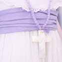 Girl's necklace with Mother of Pearl Cross for communion.