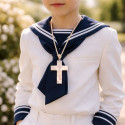 Girl's necklace with Mother of Pearl Cross for communion.