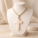 Girl's necklace with Mother of Pearl Cross for communion.