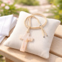 Girl's necklace with Mother of Pearl Cross for communion.