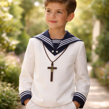 Cordón niño con Cruz de Madera para primera comunión.