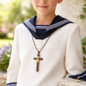 Cordón niño con Cruz de Madera para primera comunión.