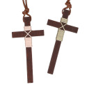 Natural Wood cross with cord for children's First Communion