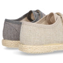 Cotton canvas boat shoes espadrilles style.