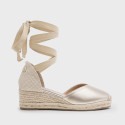 Suede Lace-Up Women Medium Wedge Espadrilles