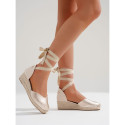 Suede Lace-Up Women Medium Wedge Espadrilles