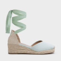 Suede Lace-Up Women Medium Wedge Espadrilles