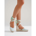 Suede Lace-Up Women Medium Wedge Espadrilles