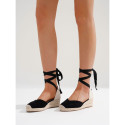 Suede Lace-Up Women Medium Wedge Espadrilles