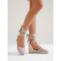 Suede Lace-Up Women Medium Wedge Espadrilles