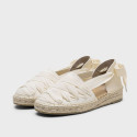 Lace-Up Flat Espadrilles for Women in Natural Linen