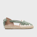 Lace-Up Flat Espadrilles for Women in Natural Linen