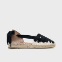 Lace-Up Flat Espadrilles for Women in Natural Linen