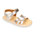 Girls barefoot gold color sandals