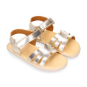 Girls barefoot gold color sandals
