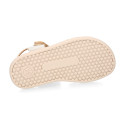 Girls barefoot gold color sandals