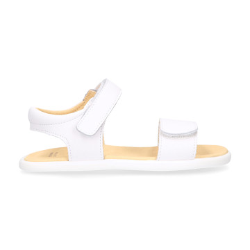 Sandalia barefoot niña blanca con doble velcro