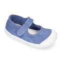 Mercedita BAREFOOT niña sin cordones en lona en color jeans