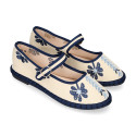 Women's grey mint velvet Mary Jane with elastic band closure