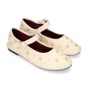 Women's grey mint velvet Mary Jane with elastic band closure